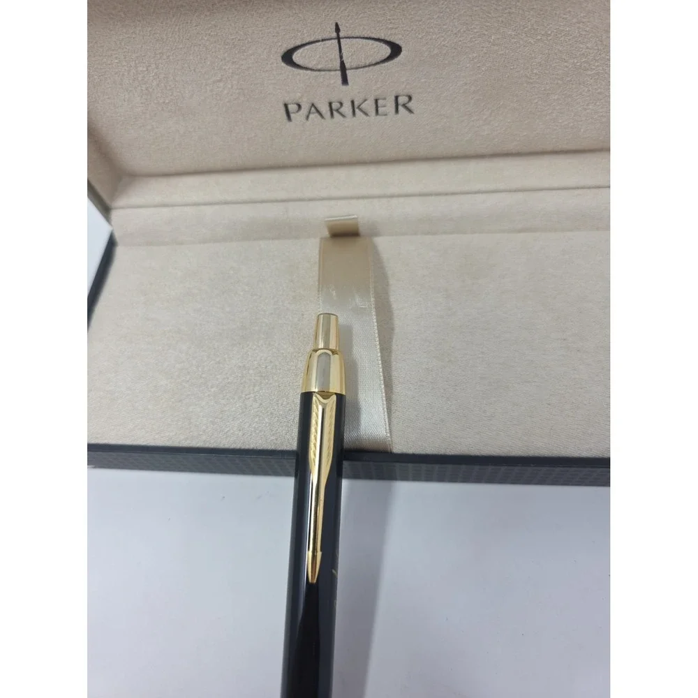 Parker Black Lacquer Gold Trim Ballpoint Pen w/ Box – Custom Baehre Real Estate